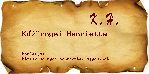 Környei Henrietta névjegykártya
